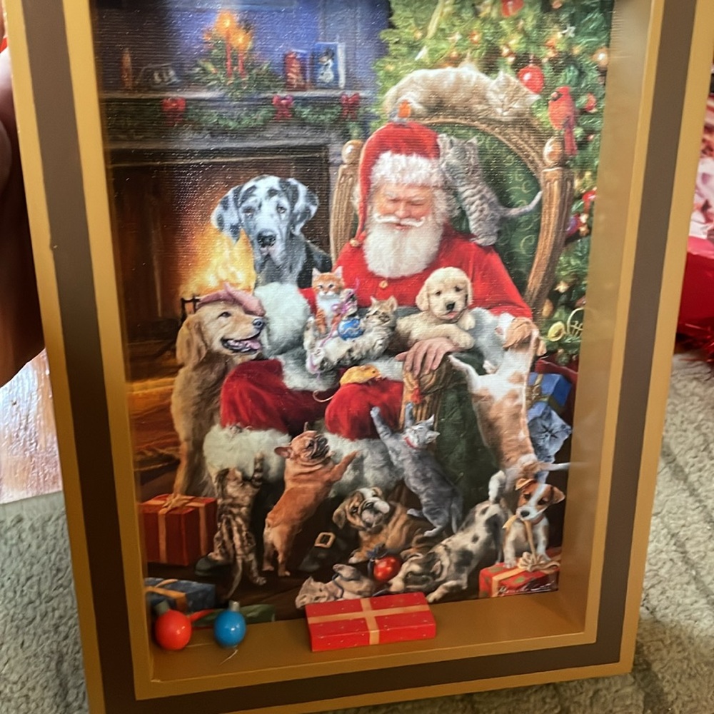 Holiday Keepsake Lighted Canvas Shadow Box - Picture 2 of 12